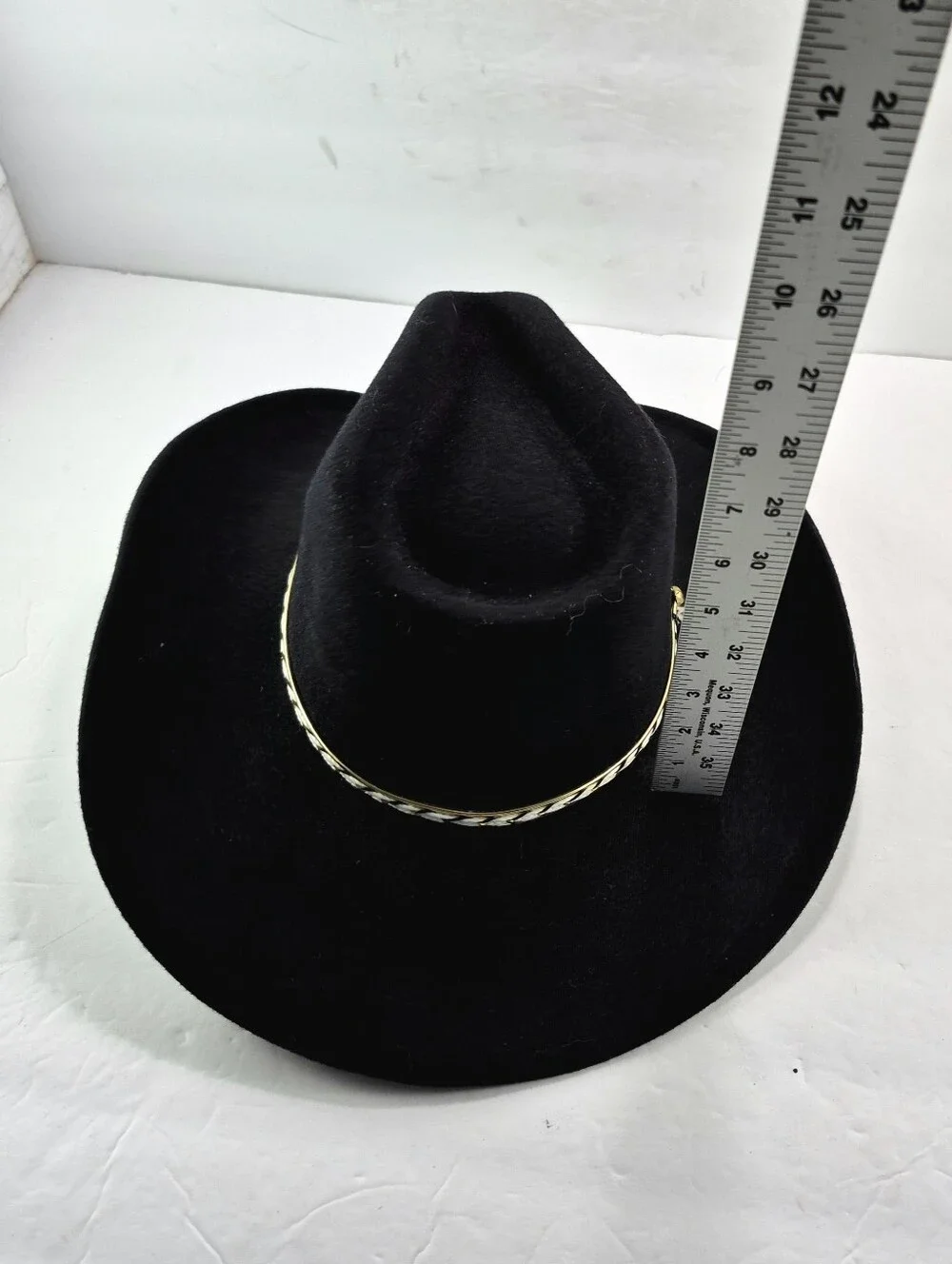 Summit Hat Co. 7X Wool Felt Black Western Cowboy Hat Size 6 5/8. Unisex Western